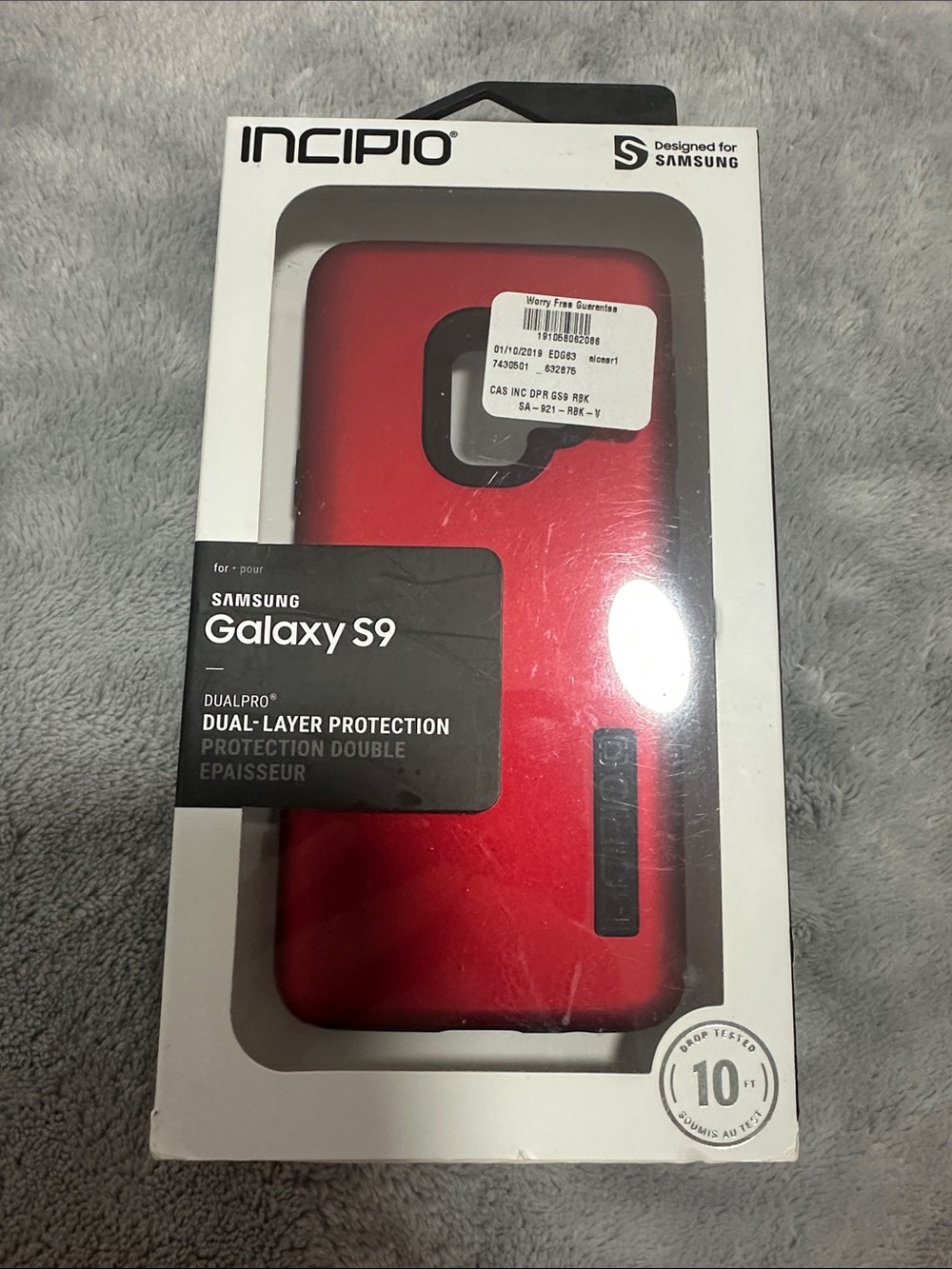 Incipio Dual-Layer Red Protective Case for Samsung Galaxy S9